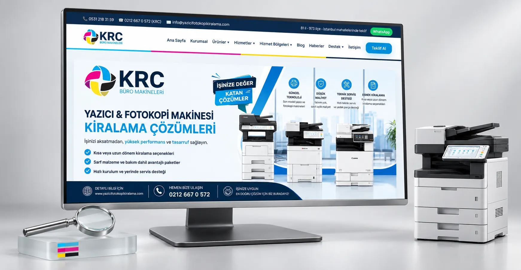 KRC Büro Makineleri web ve SEO projesi